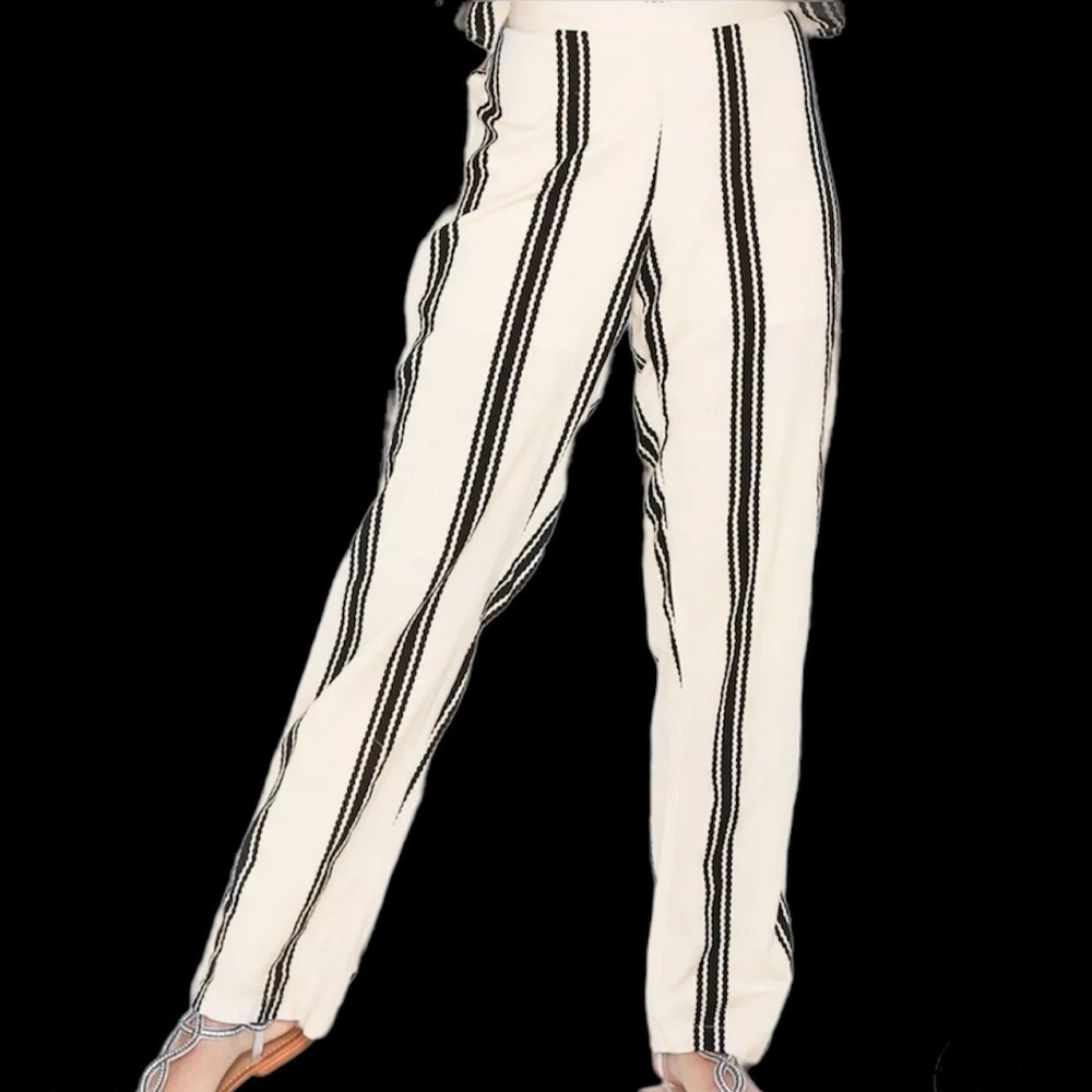Noisy May linen striped trouser pants Sz 8